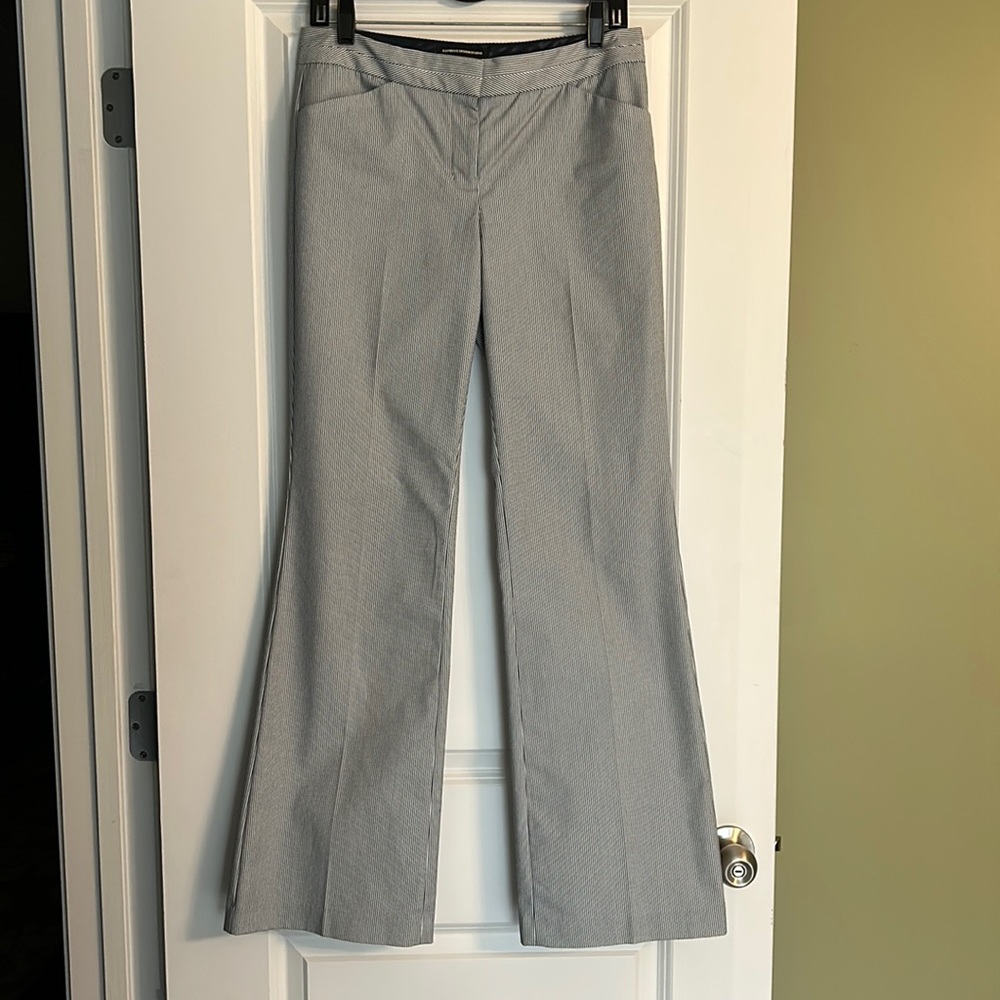 Express Navy/Light Blue/White Striped Editor Pants